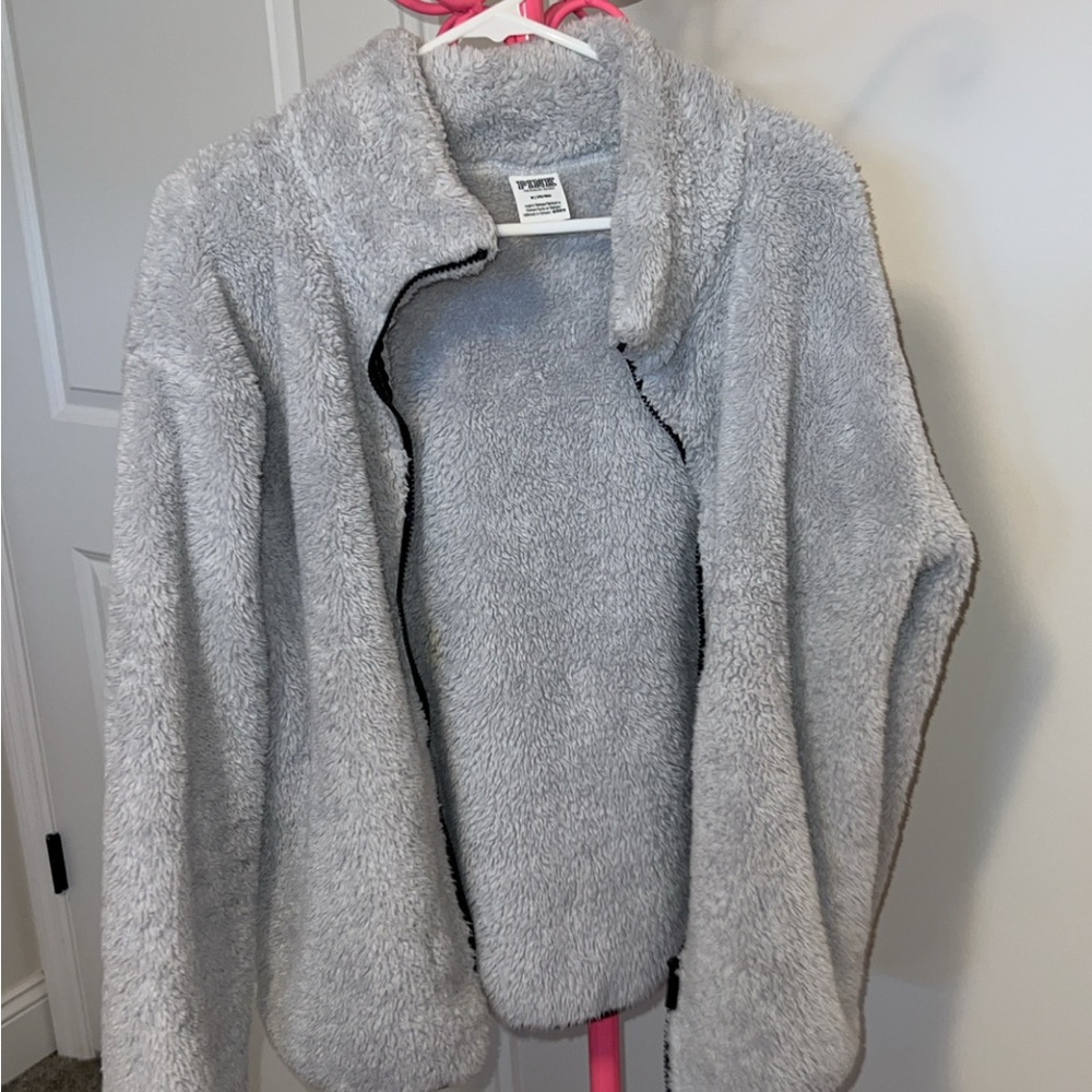 PINK Victoria's Secret Gray Fleece Jacket